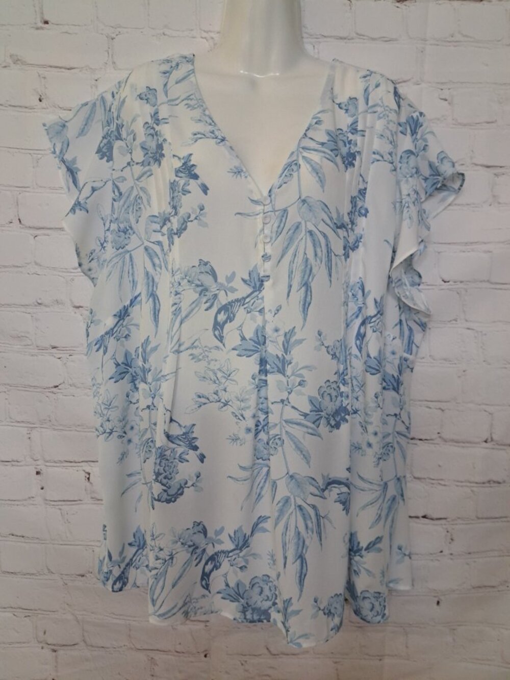 Cynthia Rowley Floral Ultrasoft Blouse Size 2X